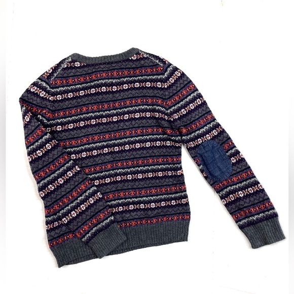 Baker by Ted baker BOYS 10/12 Fair Isle Stripe Knit Cotton Blend Sweater - Picture 4 of 4